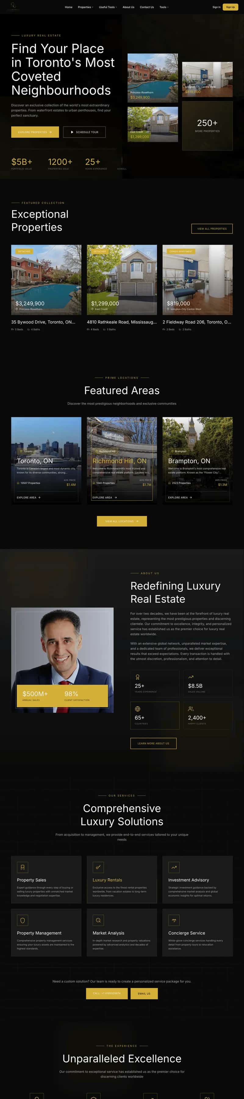 The Citygate Gold website theme