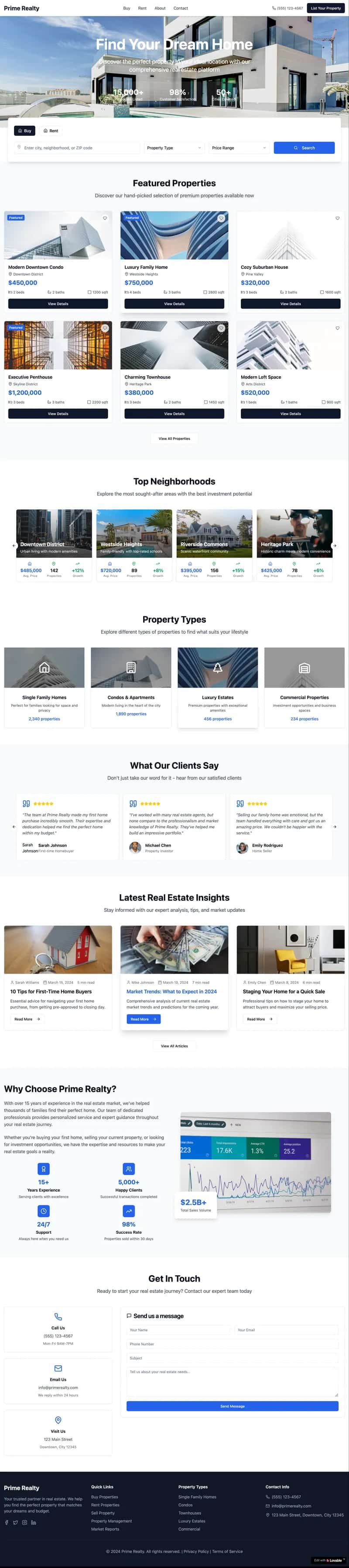 The Prime website theme
