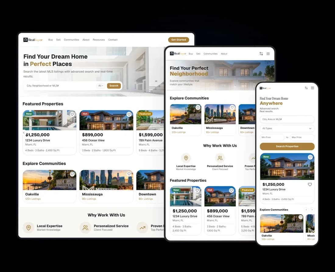 IDX website shown on laptop, tablet and phone