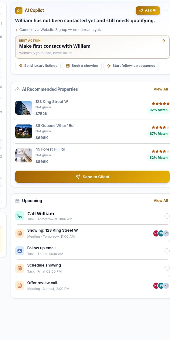 A lead record on a phone
