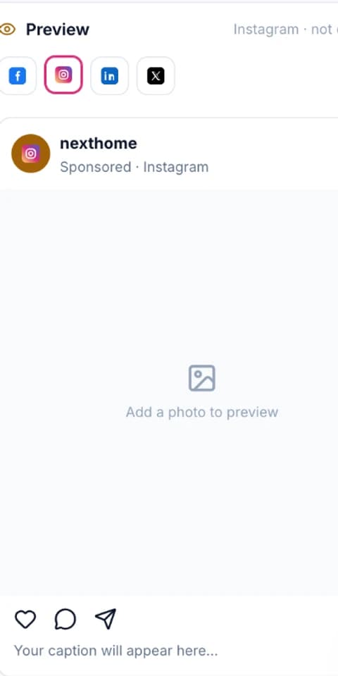 A social post preview on a phone