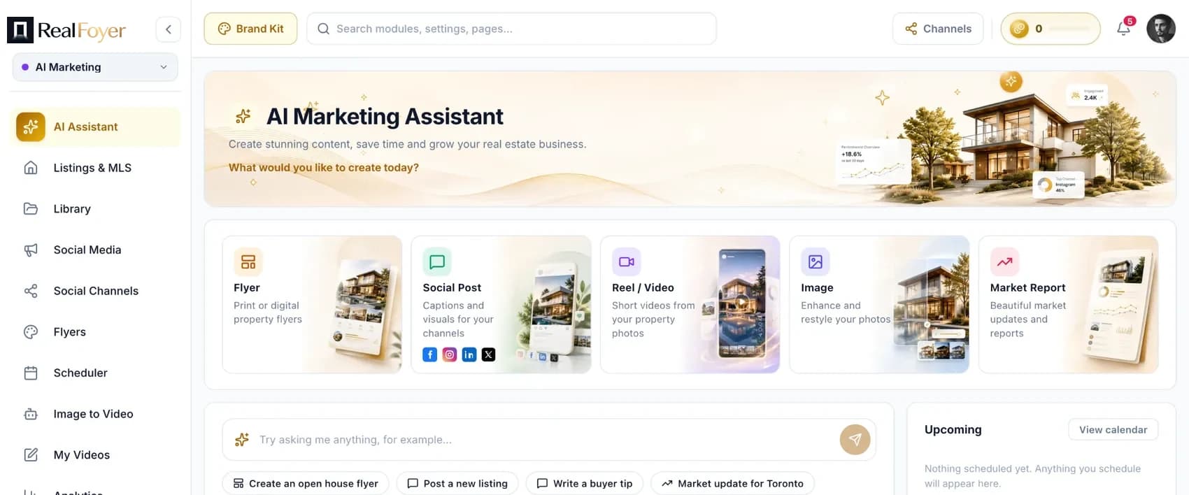 The AI Marketing assistant on a desktop screen